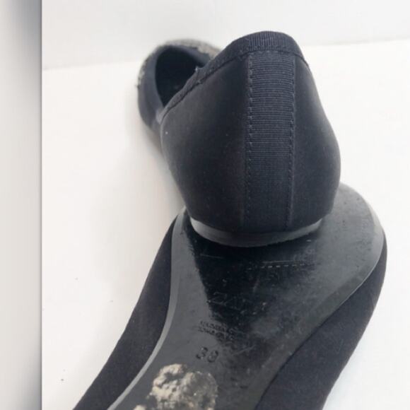 Zara sequin embellished black ballet flats - Picture 7 of 7